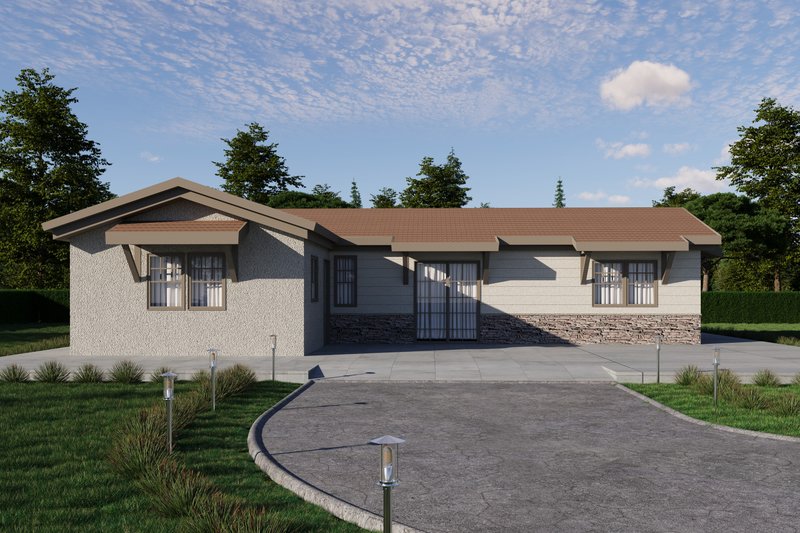 House Plan Design - Exterior - Front Elevation 4 for Ranch House Plan #1106-108 - 3 bed, 1 bath