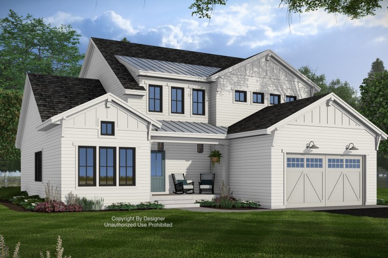 House Blueprint - Farmhouse Exterior - Front Elevation Plan #51-1425