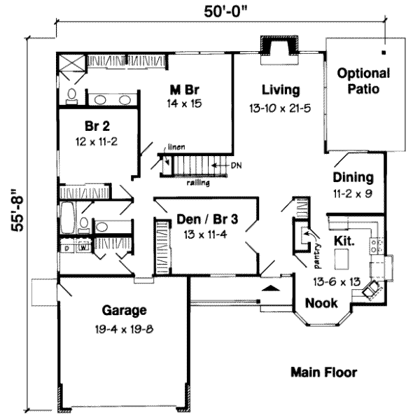 Traditional Floor Plan - Main Floor Plan #312-377