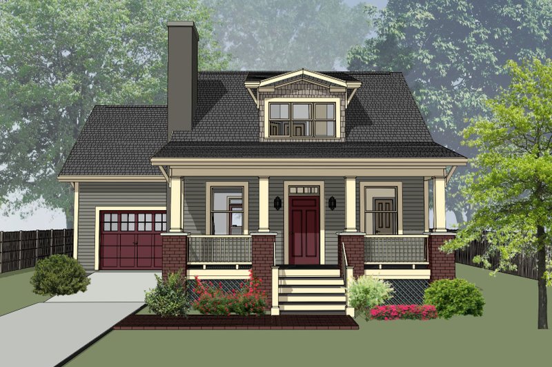 House Blueprint - Farmhouse Exterior - Front Elevation Plan #79-334