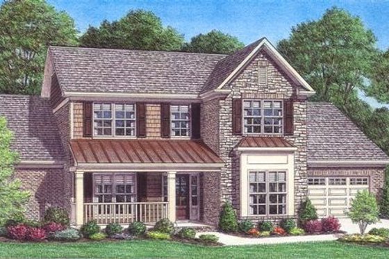 Exterior - Front Elevation for Traditional House Plan #329-352 - 4 bed, 3 bath