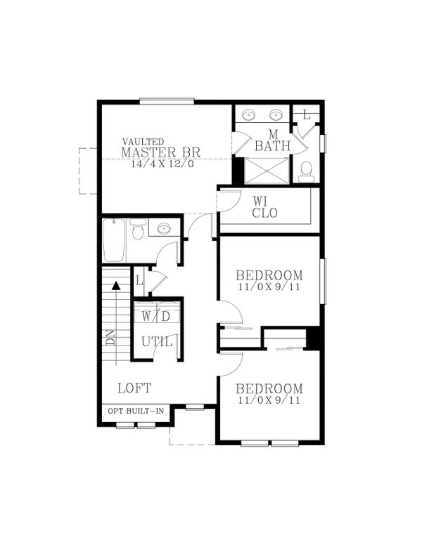 Craftsman Floor Plan - Upper Floor Plan #53-621