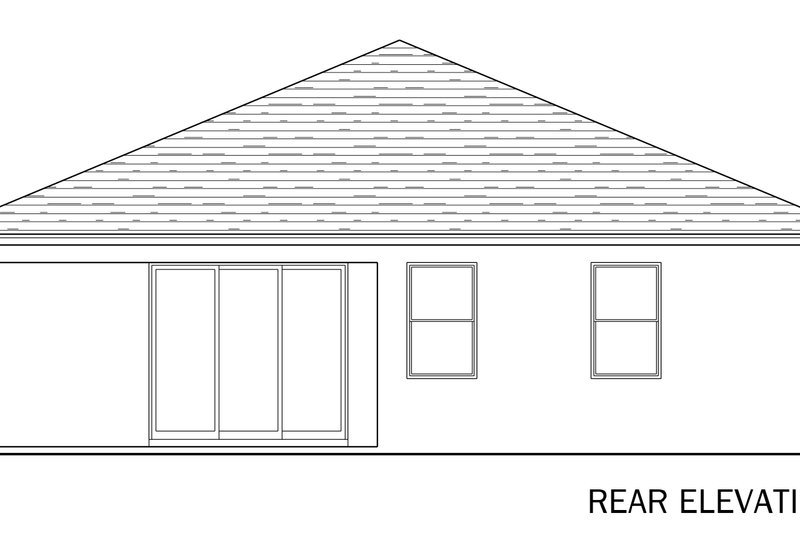 Architectural House Design - Exterior - Rear Elevation for Traditional House Plan #1058-251 - 4 bed, 3 bath