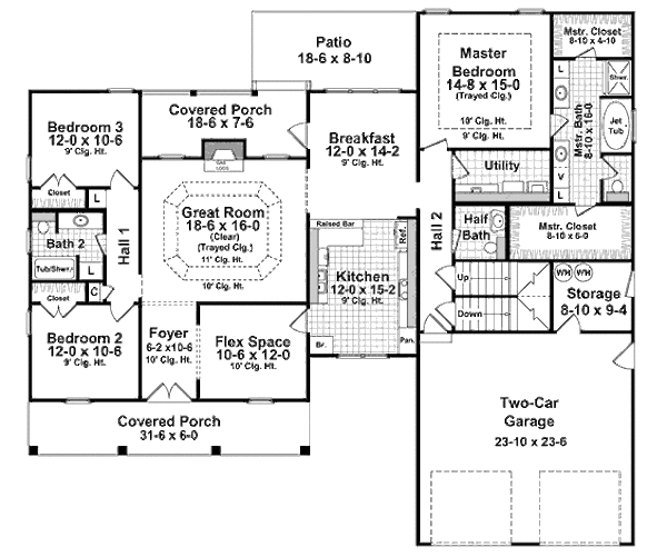 House Plan Design - European Floor Plan - Main Floor Plan #21-297