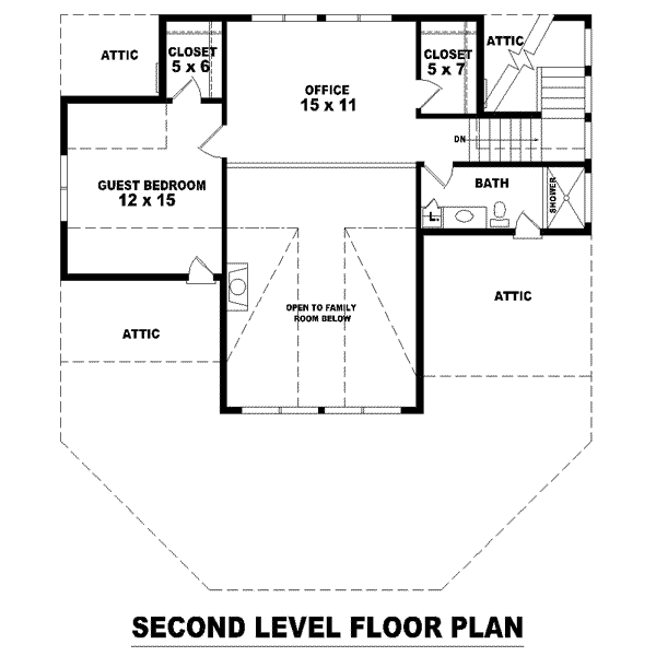 Traditional Floor Plan - Upper Floor Plan #81-1392