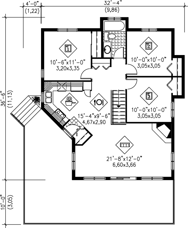 Contemporary Floor Plan - Main Floor Plan #25-1110