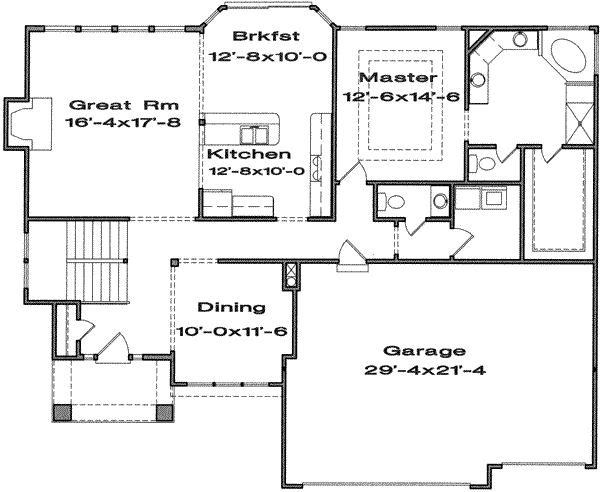 European Floor Plan - Main Floor Plan #6-180