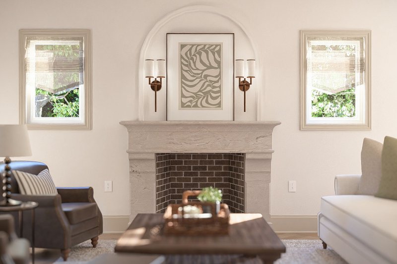 Architectural House Design - Interior - Family Room for Tudor House Plan #455-763 - 3 bed, 2.5 bath