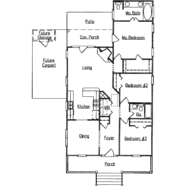 Architectural House Design - Cottage Floor Plan - Main Floor Plan #37-132