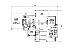 Floor Plan - Main Floor for Mediterranean House Plan #472-2 - 4 bed, 4.5 bath