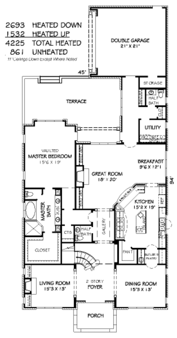 Traditional Floor Plan - Main Floor Plan #424-294
