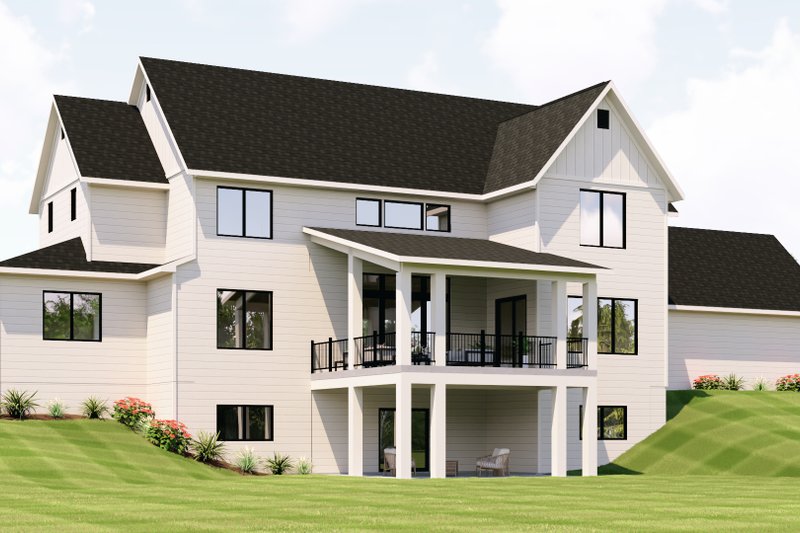 House Design - Exterior - Rear Elevation for Modern House Plan #1064-478 - 5 bed, 3.5 bath
