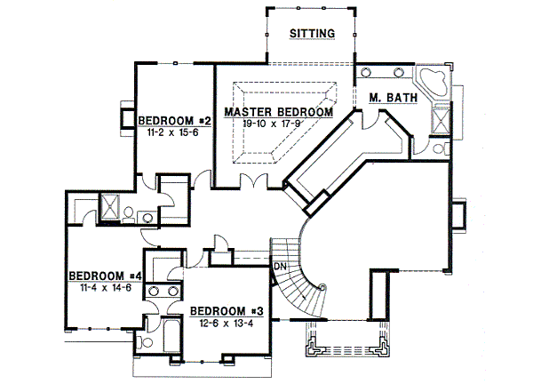 European Floor Plan - Upper Floor Plan #67-565