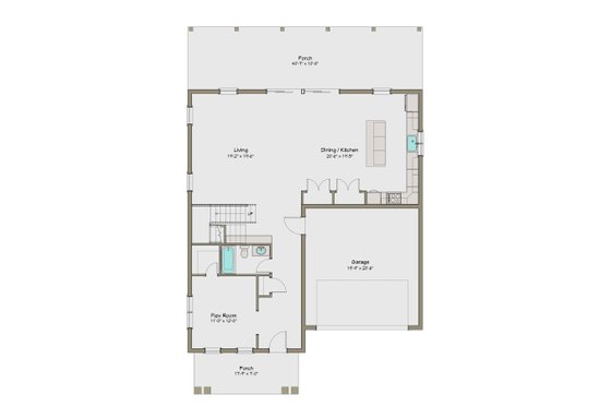 Floor Plan - Main Floor for Craftsman House Plan #461-44 - 4 bed, 3 bath
