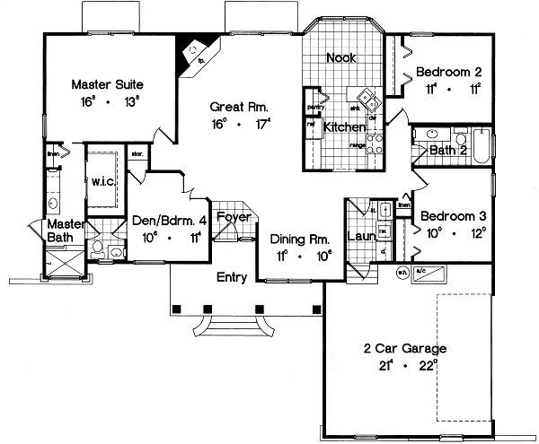 Traditional Floor Plan - Main Floor Plan #417-146