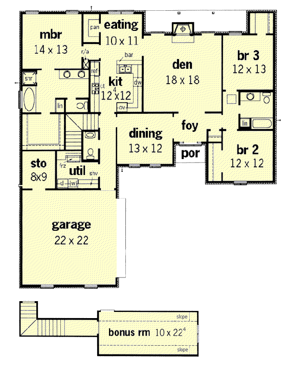 European Floor Plan - Main Floor Plan #16-166