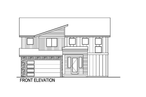 Exterior - Front Elevation 3 for Contemporary House Plan #569-82 - 4 bed, 3.5 bath