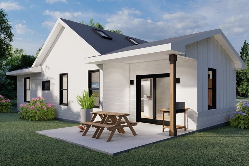 House Plan Design - Exterior - Rear Elevation for Farmhouse House Plan #1122-4 - 1 bed, 1 bath