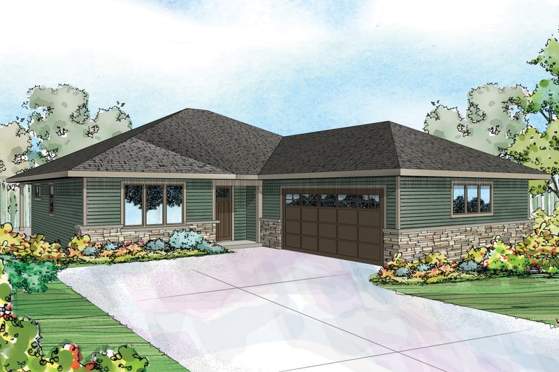 Dream House Plan - Ranch Exterior - Front Elevation Plan #124-957