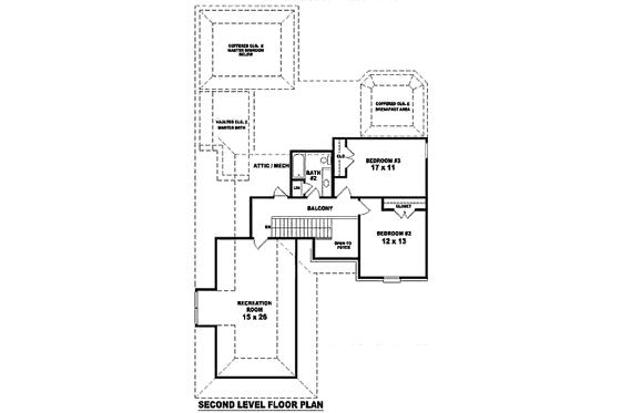 Floor Plan - Upper Floor for European House Plan #81-13746 - 3 bed, 2.5 bath