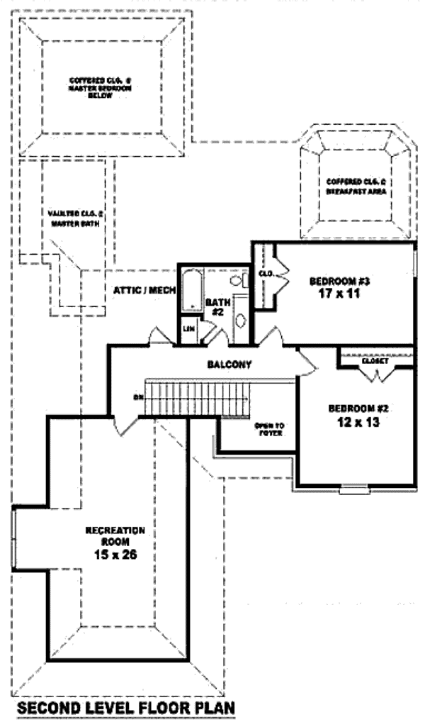 Floor Plan - Upper Floor for European House Plan #81-13746 - 3 bed, 2.5 bath