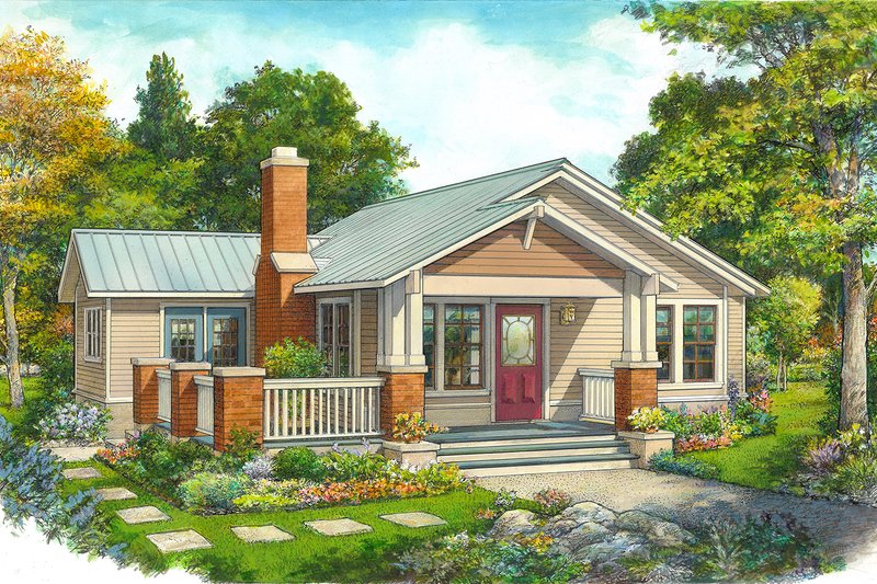 House Blueprint - Craftsman Exterior - Front Elevation Plan #140-194