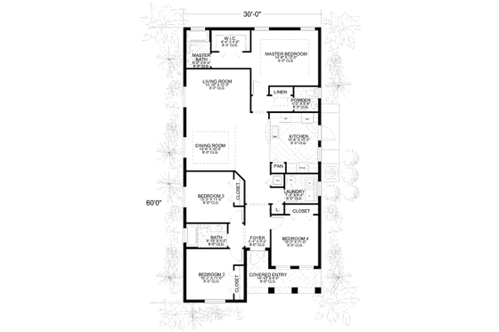 Floor Plan - Main Floor for Mediterranean House Plan #420-109 - 3 bed, 2.5 bath