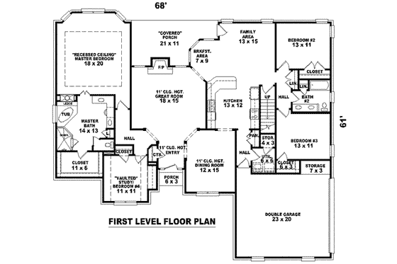 Floor Plan - Main Floor for Traditional House Plan #81-1246 - 3 bed, 2 bath