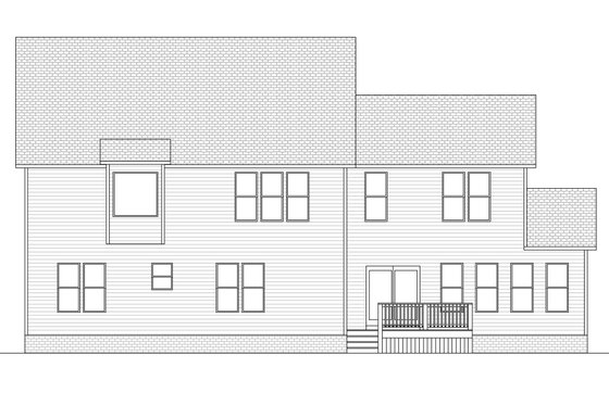 Exterior - Rear Elevation for Traditional House Plan #1080-18 - 5 bed, 4.5 bath