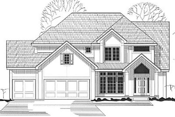 Exterior - Front Elevation for Traditional House Plan #67-195 - 4 bed, 4 bath