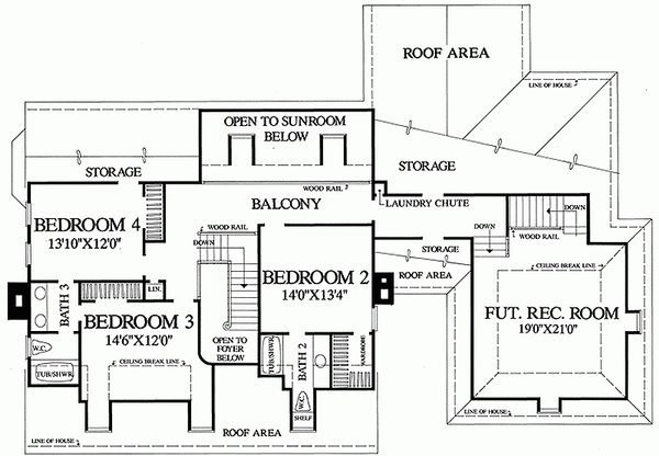 Southern Floor Plan - Upper Floor Plan #137-224