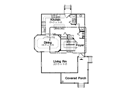 Floor Plan - Main Floor for Victorian House Plan #312-615 - 3 bed, 2.5 bath