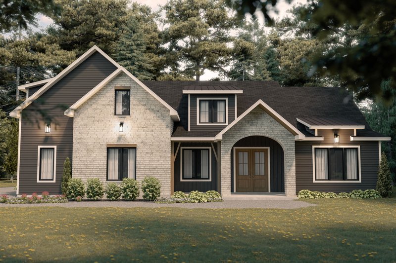 House Blueprint - European Exterior - Front Elevation Plan #23-2777