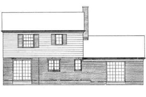 Exterior - Rear Elevation for Traditional House Plan #72-200 - 3 bed, 2.5 bath