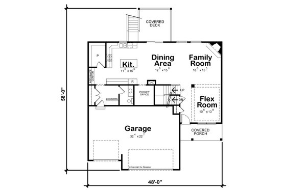 Floor Plan - Main Floor for Traditional House Plan #20-2481 - 4 bed, 3.5 bath