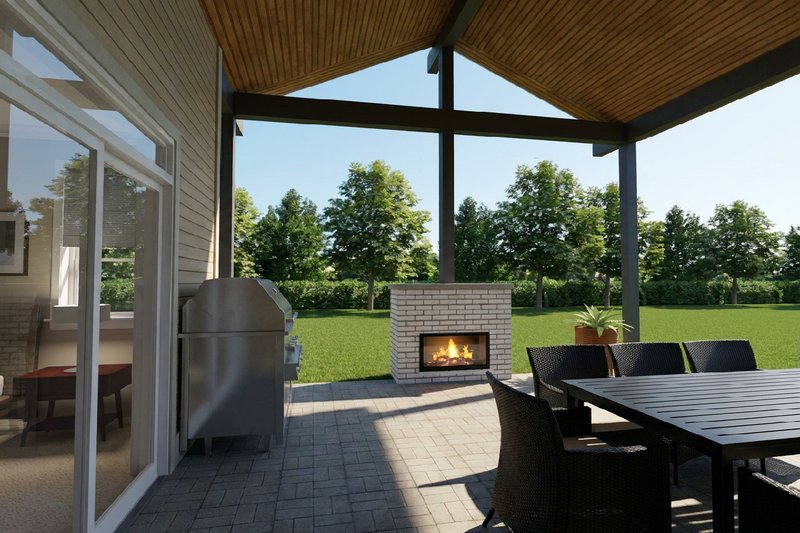House Blueprint - Exterior - Covered Porch for Contemporary House Plan #126-307 - 4 bed, 2 bath