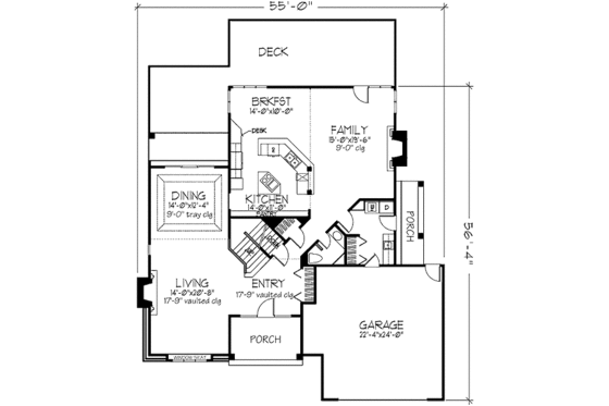 Floor Plan - Main Floor House Plan #320-476 - 3 bed, 2.5 bath