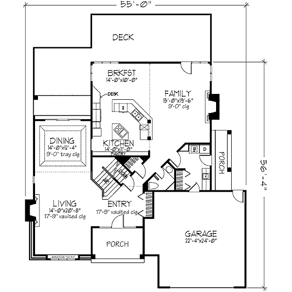 House Plan Design - Floor Plan - Main Floor Plan #320-476