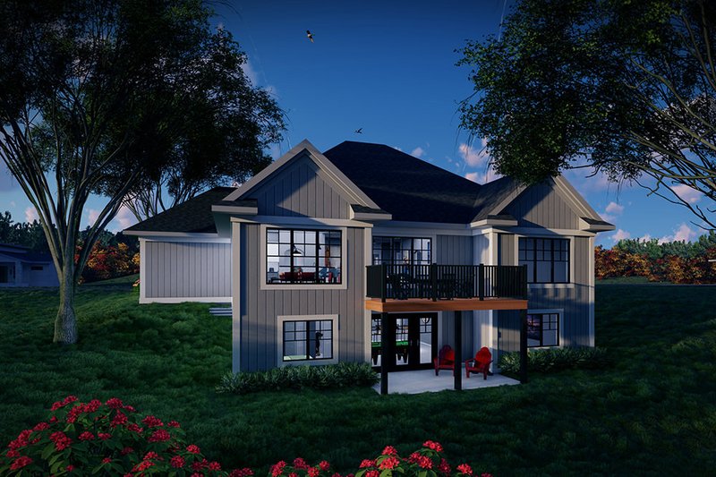 Home Plan - Exterior - Rear Elevation for Craftsman House Plan #70-1537 - 4 bed, 3 bath