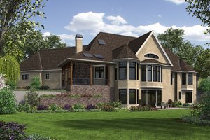 Exterior - Rear Elevation for European House Plan #48-654 - 4 bed, 4.5 bath