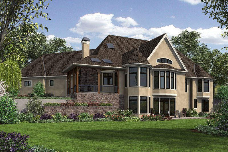 Architectural House Design - Exterior - Rear Elevation for European House Plan #48-654 - 4 bed, 4.5 bath