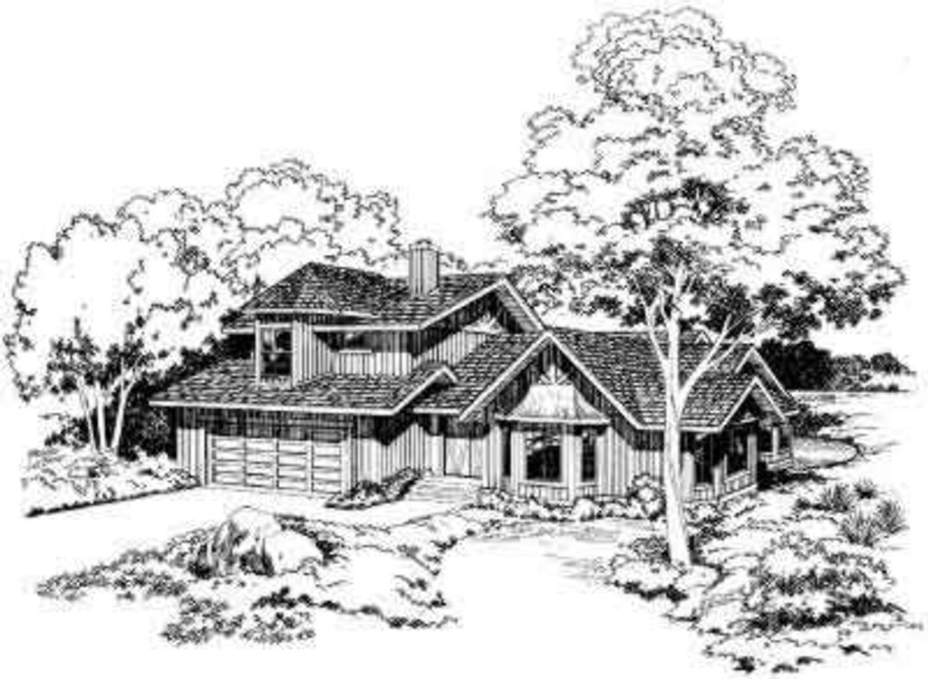 Exterior - Front Elevation 2 for Traditional House Plan #312-206 - 3 bed, 2 bath