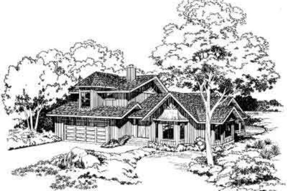 Exterior - Front Elevation for Traditional House Plan #312-206 - 3 bed, 2 bath