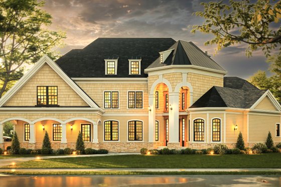 Exterior - Front Elevation 6 for European House Plan #119-152 - 4 bed, 2.5 bath