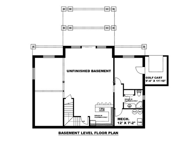 Craftsman Floor Plan - Lower Floor Plan #117-938