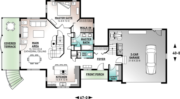 House Plan Design - Traditional Floor Plan - Main Floor Plan #23-422