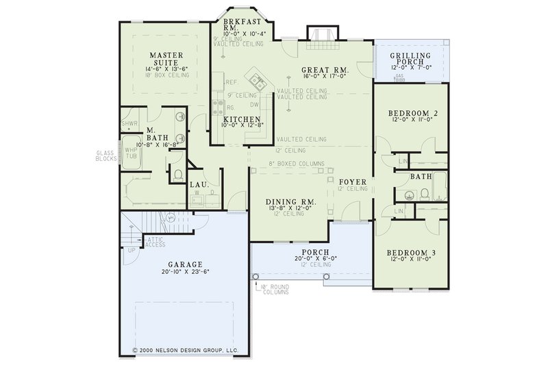 House Plan Design - Floor Plan - Main Floor for Traditional House Plan #17-1098 - 3 bed, 2 bath