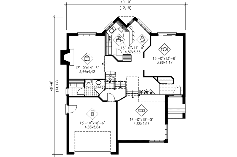 Dream House Plan - Floor Plan - Main Floor House Plan #25-2229 - 3 bed, 2.5 bath