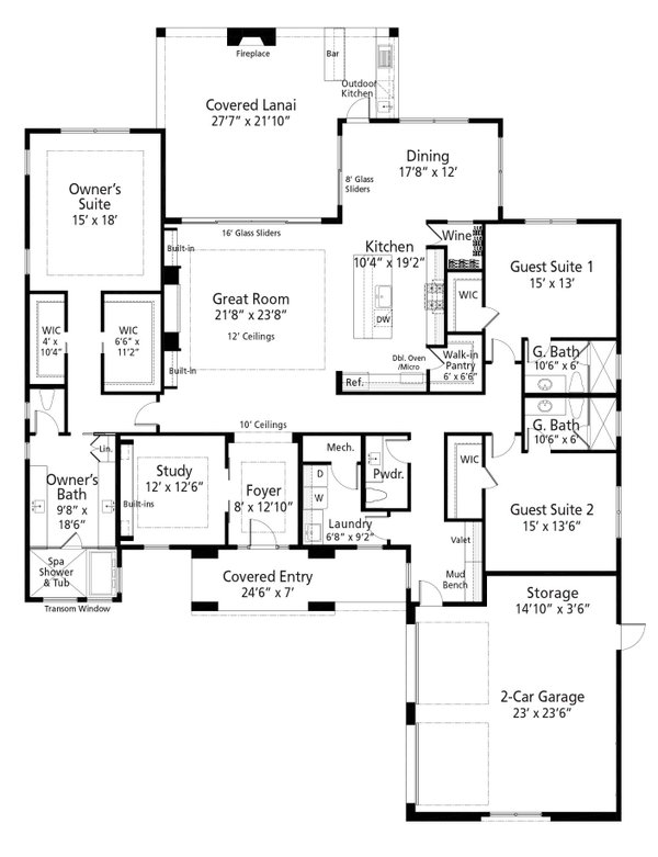 Dream House Plan - Prairie Floor Plan - Main Floor Plan #938-116