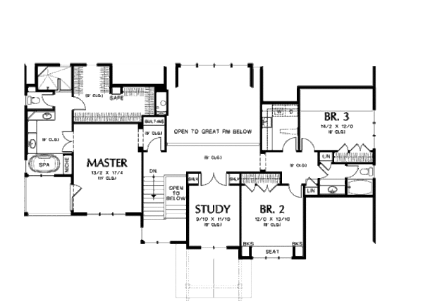House Plan Design - Craftsman Floor Plan - Upper Floor Plan #48-364